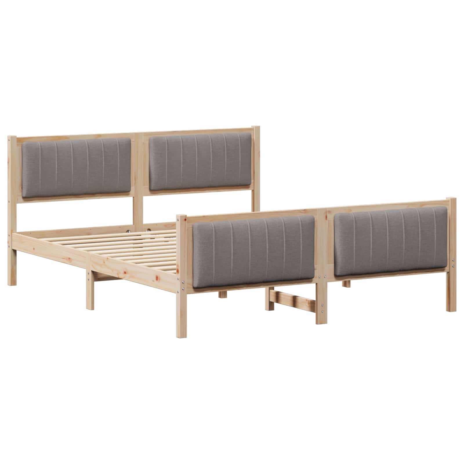 Struttura del Letto con testiera Marrone e taupe 160 x 200 cm | homemem39