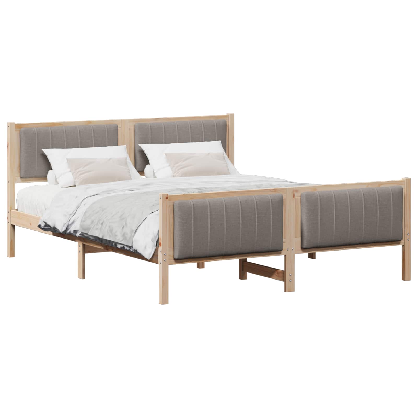 Struttura del Letto con testiera Marrone e taupe 160 x 200 cm | homemem39