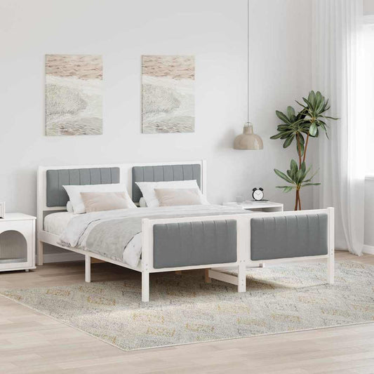 Struttura del Letto Bianco e grigio chiaro 150 x 200 cm | homemem39