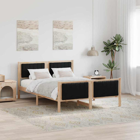Struttura del Letto con testiera Marrone e nero 140 x 200 cm | homemem39
