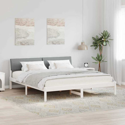Struttura del Letto Bianco e grigio chiaro 180 x 200 cm | homemem39