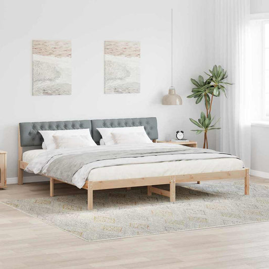 Struttura del Letto Marrone e grigio chiaro 200 x 200 cm | homemem39