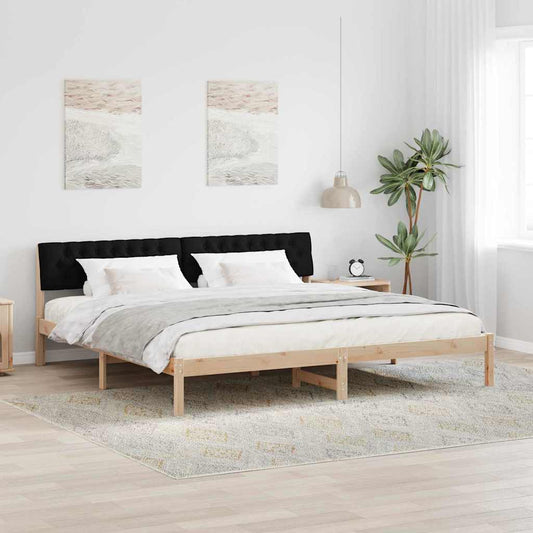 Struttura del Letto con testiera Marrone e nero 200 x 200 cm | homemem39