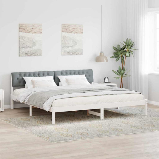 Struttura del Letto Bianco e grigio chiaro 200 x 200 cm | homemem39