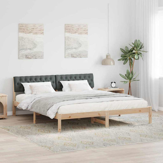 Struttura del Letto marrone e grigio scuro 180 x 200 cm | homemem39