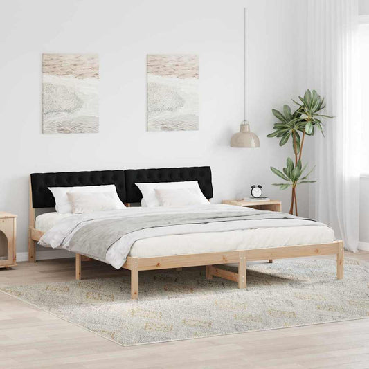 Struttura del Letto con testiera Marrone e nero 180 x 200 cm | homemem39