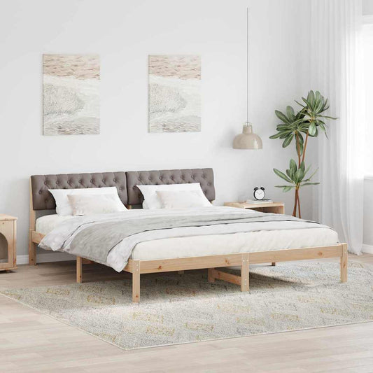 Struttura del Letto con testiera Marrone e taupe 180 x 200 cm | homemem39