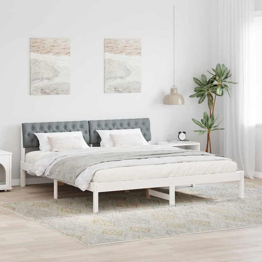 Struttura del Letto Bianco e grigio chiaro 180 x 200 cm | homemem39