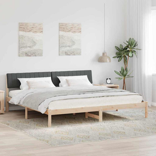 Struttura del Letto marrone e grigio scuro 200 x 200 cm | homemem39