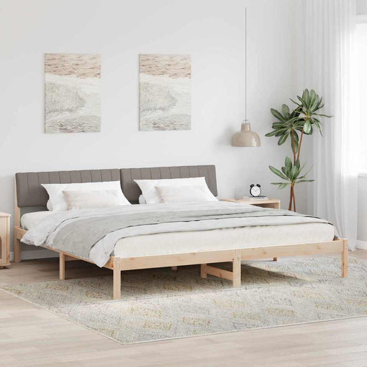 Struttura del Letto con testiera Marrone e taupe 200 x 200 cm | homemem39