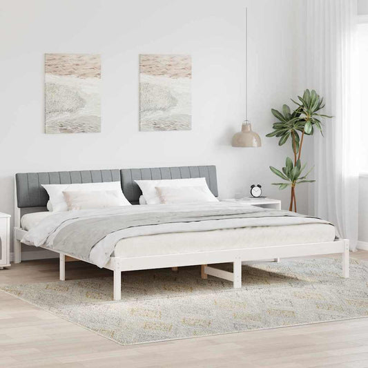 Struttura del Letto Bianco e grigio chiaro 200 x 200 cm | homemem39
