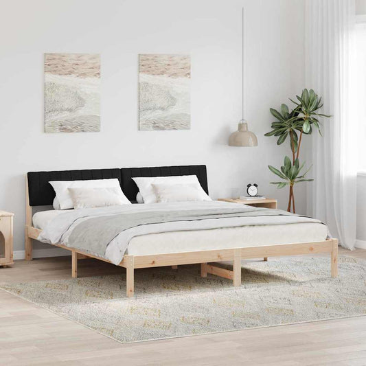 Struttura del Letto con testiera Marrone e nero 180 x 200 cm | homemem39