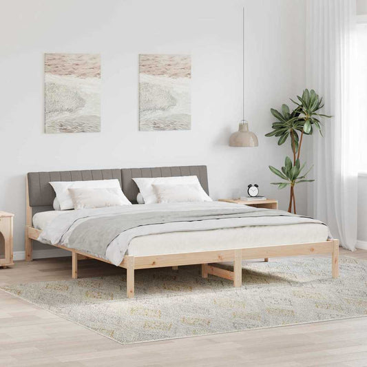 Struttura del Letto con testiera Marrone e taupe 180 x 200 cm | homemem39