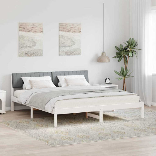 Struttura del Letto Bianco e grigio chiaro 180 x 200 cm | homemem39
