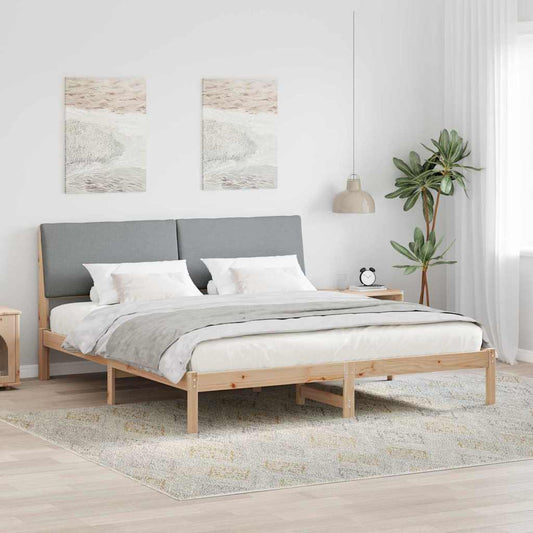 Struttura del Letto Marrone e grigio chiaro 200 x 200 cm | homemem39