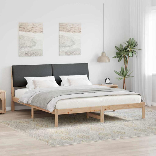 Struttura del Letto marrone e grigio scuro 200 x 200 cm | homemem39