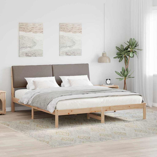Struttura del Letto con testiera Marrone e taupe 200 x 200 cm | homemem39