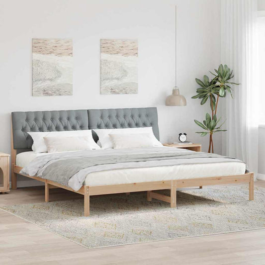Letto con Testiera Rivestita con testiera Marrone 200 x 200 cm | homemem39