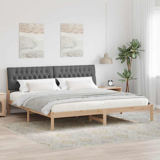 Letto con Testiera Rivestita con testiera Marrone 200 x 200 cm | homemem39