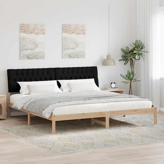 Letto con Testiera Rivestita con testiera Marrone 200 x 200 cm | homemem39