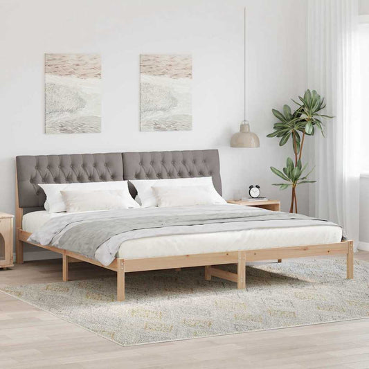 Letto con Testiera Rivestita con testiera Marrone 200 x 200 cm | homemem39