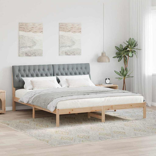Letto con Testiera Rivestita con testiera Marrone 180 x 200 cm | homemem39
