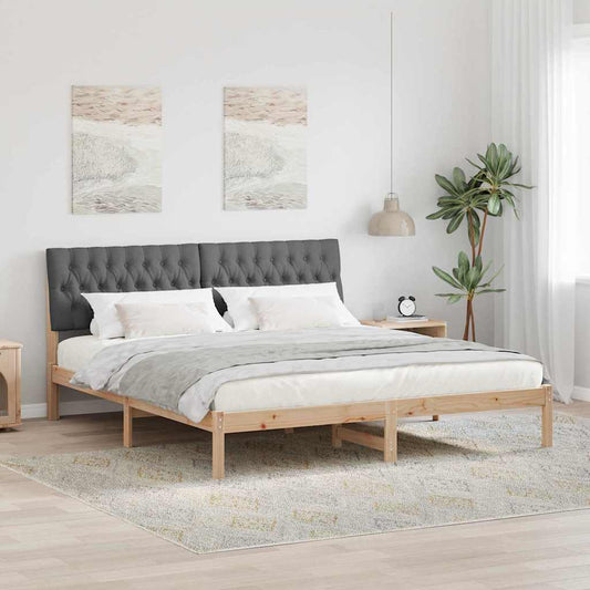 Letto con Testiera Rivestita con testiera Marrone 180 x 200 cm | homemem39
