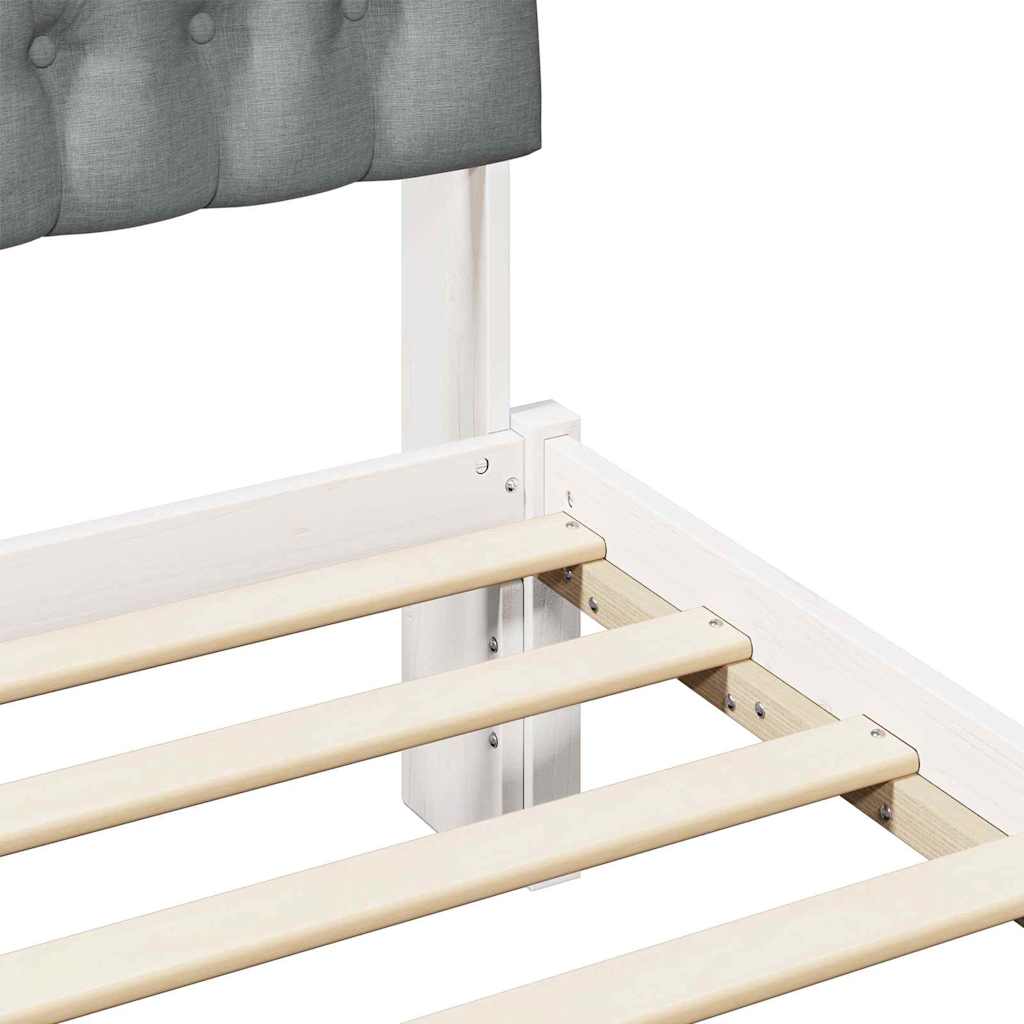 Letto con Testiera Rivestita con testiera Bianco 180 x 200 cm