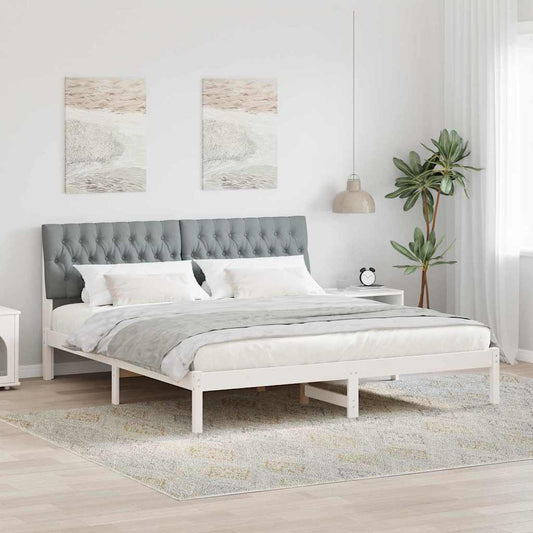 Letto con Testiera Rivestita con testiera Bianco 180 x 200 cm | homemem39