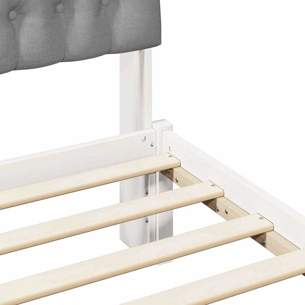 Letto con Testiera Rivestita con testiera Bianco 160 x 200 cm