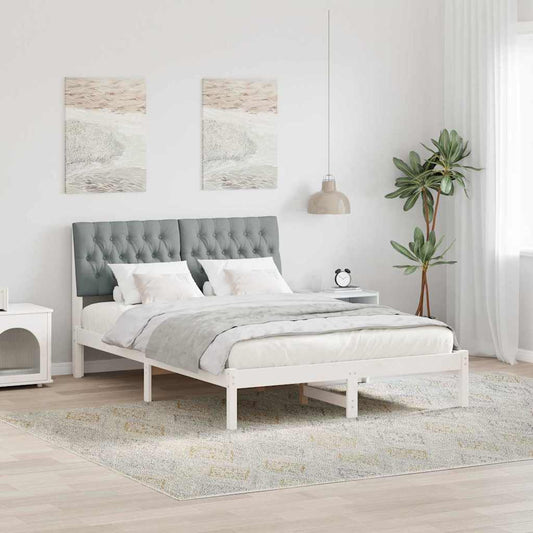 Letto con Testiera Rivestita con testiera Bianco 160 x 200 cm | homemem39