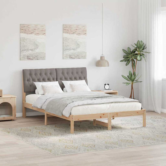 Letto con Testiera Rivestita con testiera Marrone 150 x 200 cm | homemem39
