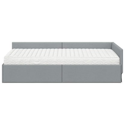 Struttura Letto Angolare con Materasso 2 pcs Grigio chiaro | homemem39