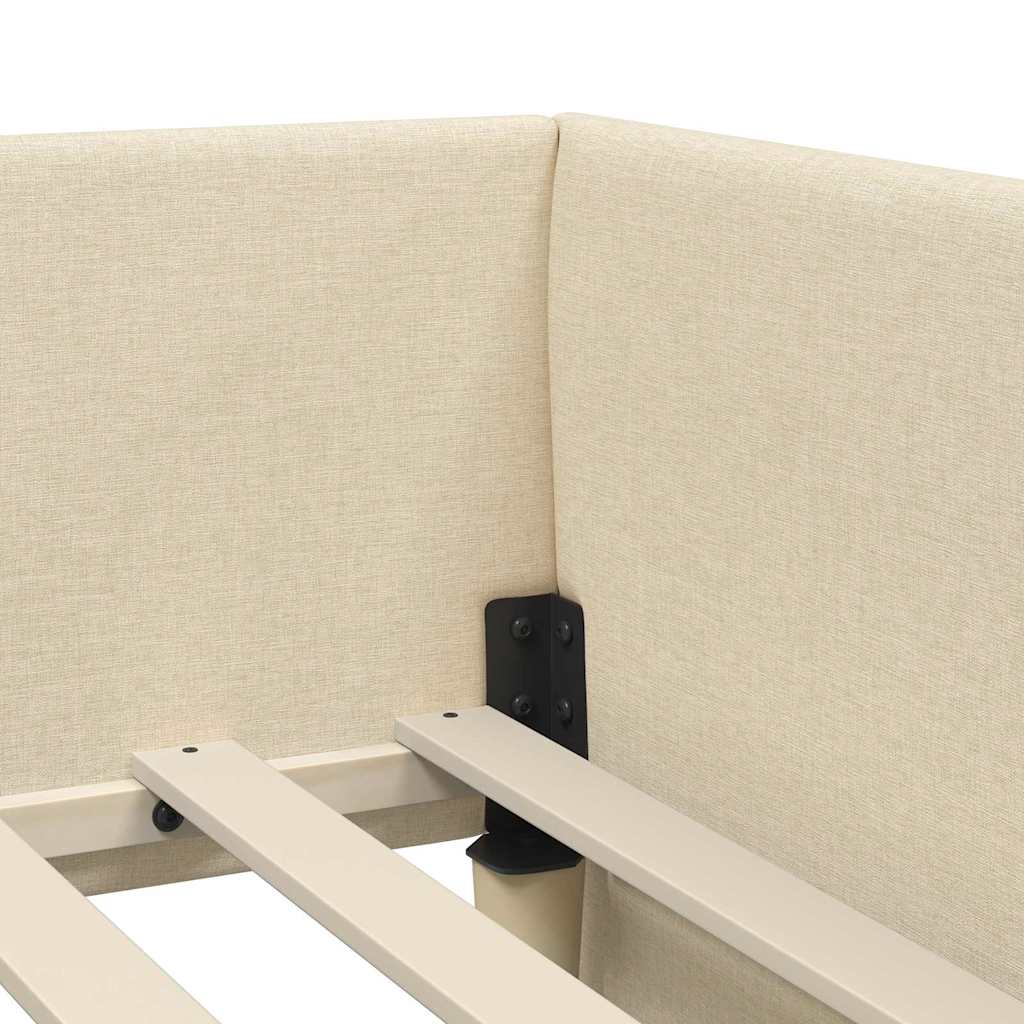 Struttura Letto Angolare con Materasso 2 pcs Crema Tessuto | homemem39