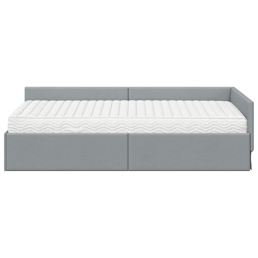 Struttura Letto Angolare con Materasso 2 pcs Grigio chiaro