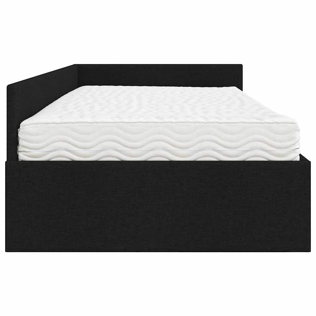 Struttura Letto Angolare con Materasso Altro 2 pcs Nero Tessuto