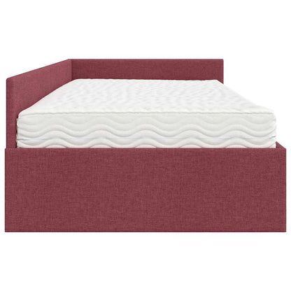 Struttura Letto Angolare con Materasso 2 pcs Rosso Tessuto | homemem39