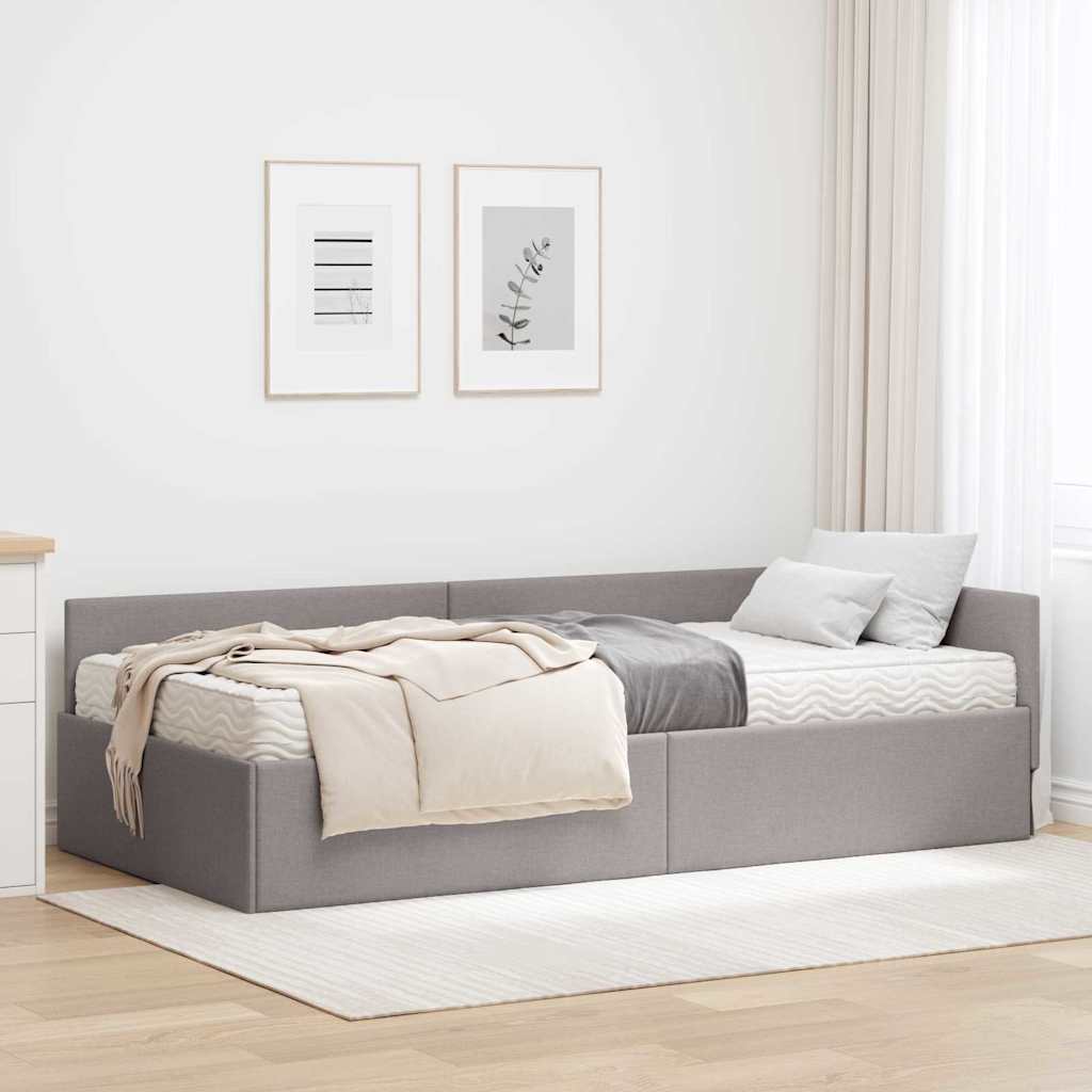 Struttura Letto Angolare con Materasso 2 pcs Talpa Tessuto | homemem39