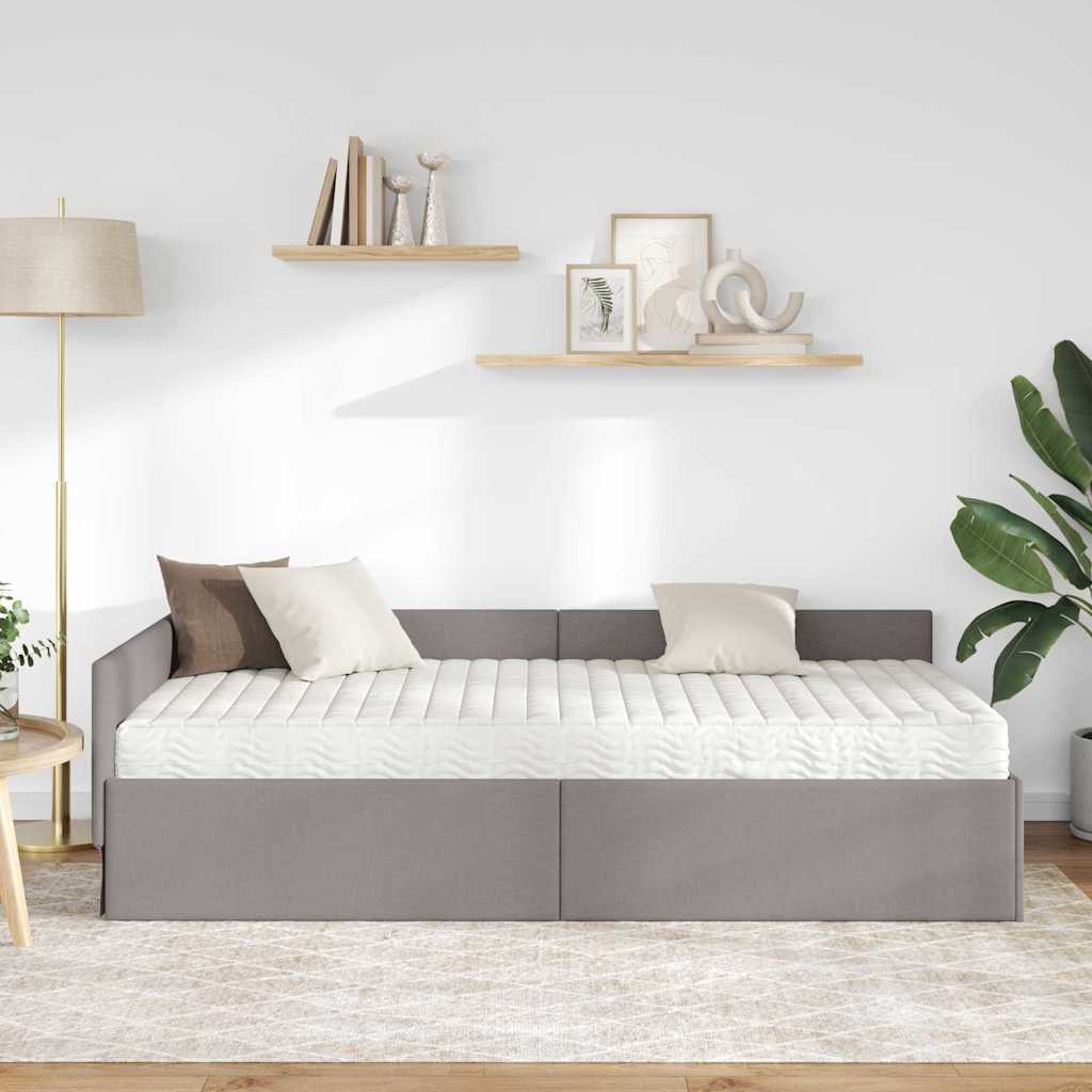 Struttura Letto Angolare con Materasso 2 pcs Talpa Tessuto | homemem39