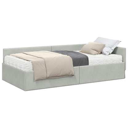 Struttura Letto Angolare con Materasso 2 pcs Grigio chiaro