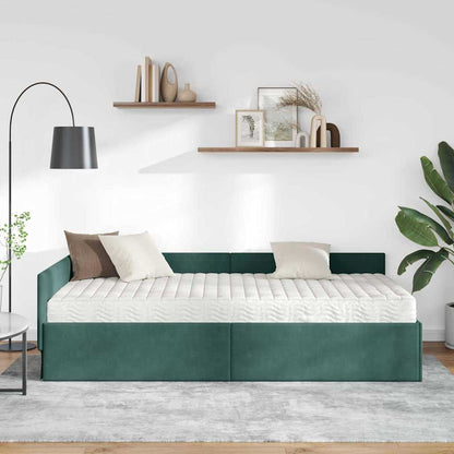 Struttura Letto Angolare con Materasso 2 pcs Verde Velluto | homemem39