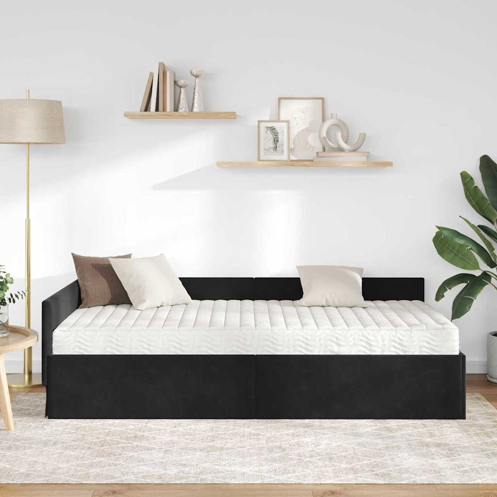Struttura Letto Angolare con Materasso 2 pcs Grigio Velluto | homemem39