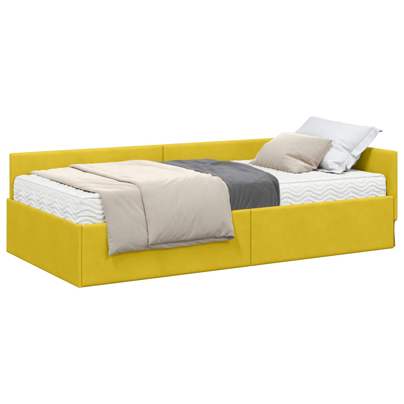 Struttura Letto Angolare con Materasso 2 pcs Verde Velluto | homemem39