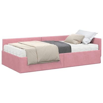 Struttura Letto Angolare con Materasso 2 pcs Grigio Velluto | homemem39