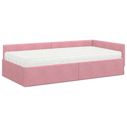 Struttura Letto Angolare con Materasso 2 pcs Grigio Velluto | homemem39