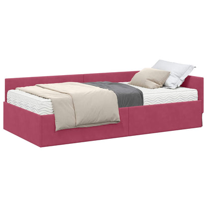 Struttura Letto Angolare con Materasso 2 pcs Verde Velluto | homemem39