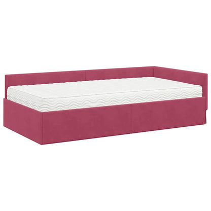 Struttura Letto Angolare con Materasso 2 pcs Verde Velluto | homemem39