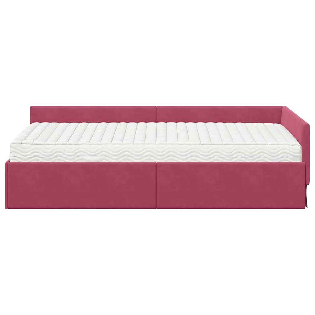 Struttura Letto Angolare con Materasso 2 pcs Verde Velluto | homemem39