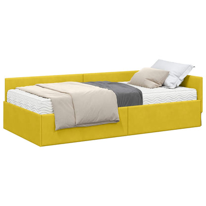 Struttura Letto Angolare con Materasso 2 pcs Giallo Velluto
