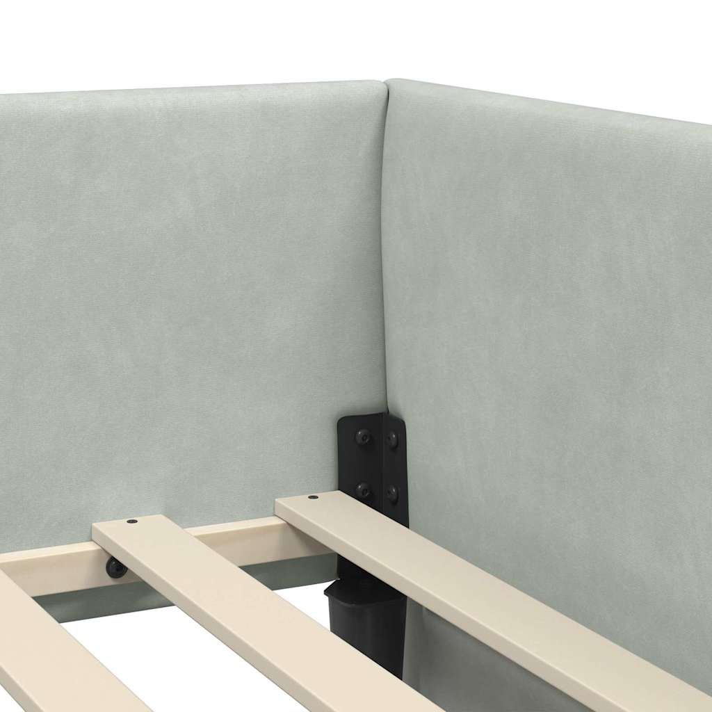 Struttura Letto Angolare con Materasso 2 pz Grigio chiaro | homemem39